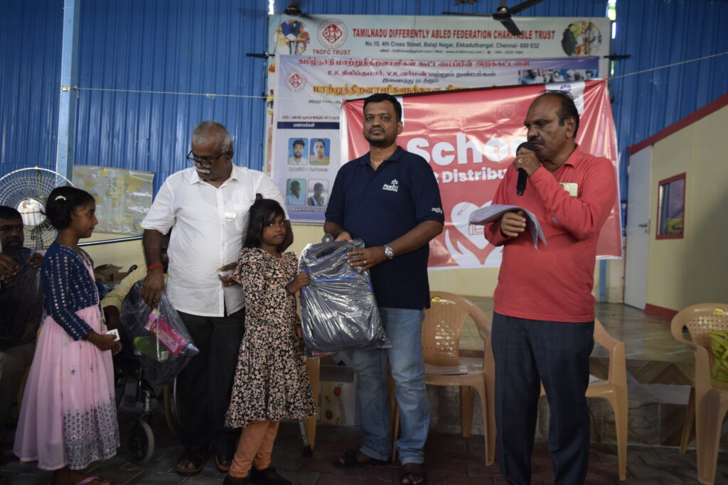 TNDFCT Distributes School Kits to 100 Disabled Children with Support from Aspire Systems